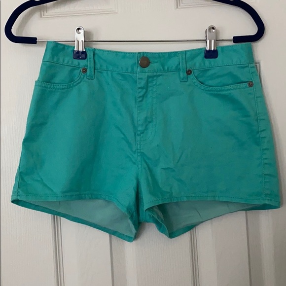 High Waisted Teal Shorts - Picture 1 of 2
